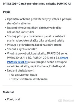 Stříška na robotickou sekačku Parkside - 5