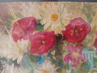 OBRAZ OLEJ V DŘEVĚNÉM VYŘEZÁVANÉM RÁMU SIGNATURA - 5