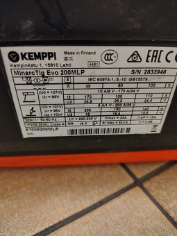 Prodám svářečky Kemppi Evo 200 MLP TIG - 5