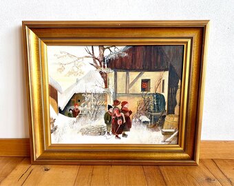 Starý obraz , olejomalba - 5