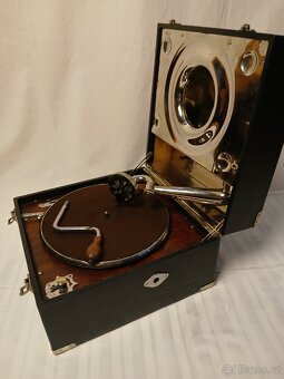Starožitný kufříkový gramofon - 5