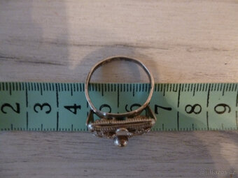 Stříbrný prsten starožitný - 5