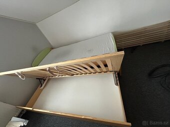 Rozkládací postel z masivu, s úložným prostorem - 5