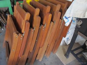 Dřevěné skládací křeslo / židle polohovatelné - 5