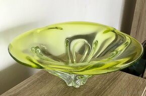 starožitná mísa hutní sklo Josefa Hospodka sklárna Chřibská - 5