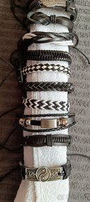 Kožený náramek pletený korálky komponenty - 5