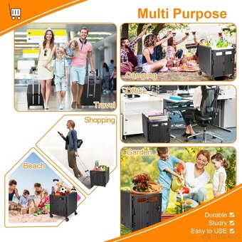 Skládací vozík na kolečkách s rukojetí 50l - 5