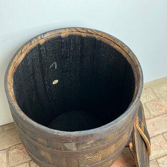 Dřevěný sud na vodu - natřený - 5