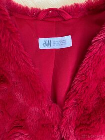Chlupatý kabátek s podšívkou H&M vel. 134/140 - 5