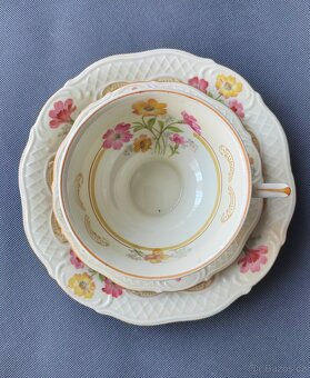Krásná porcelánová čajová sada/trio od manufaktury Karlsbad - 5