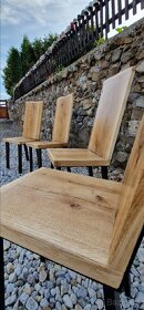 Masivní dubové židle k jídelnímu stolu - 5