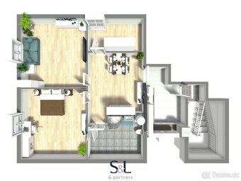 Podkrovní byt 3+1 s chytře řešeným prostorem – projekt Mlýns - 5