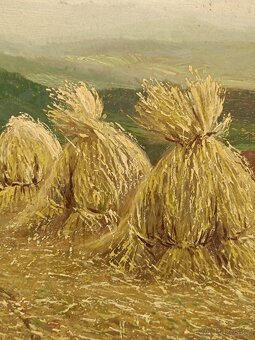 Obraz J.Svátek, žně na Šumavě, olej 62x75 - 5