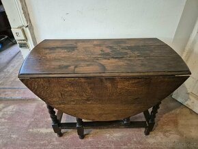 Starožitný rozkládací dubový stůl - 5