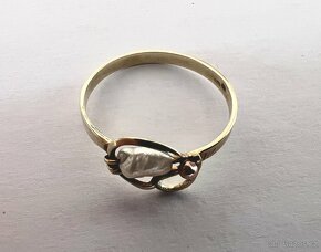 Zlatý dámský prsten s perlou Zlato 585/1000 (14 kt),1,40g - 5