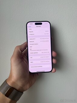 APPLE IPHONE 15 PRO 128GB MODRÝ TITAN-BATERIE 95%-ZÁRUKA - 5