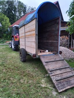 Kára za traktor na koně, zvířata, pojízdný dřevník - 5