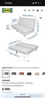 IKEA NYHAMN 3místná rozkládací pohovka - 5