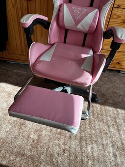 Herní růžová židle - 5