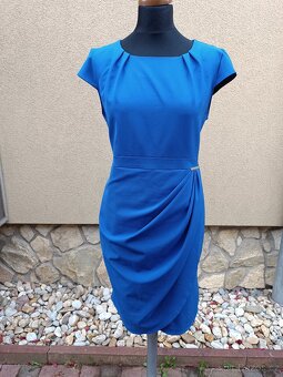 Modré společenské šaty vel.44 - 5