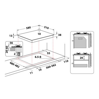 Plynová varná deska WHIRLPOOLTKRL 660 IX / NOVÁ - 5