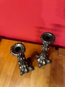 Starožitný svícen - pár - 5