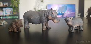 Schleich Safari krokodýl hroch plameňák had varan želva agam - 5