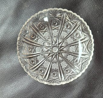 Krásná skleněná ručně broušená miska olovnatý křišťal - 5