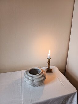 Masivní vintage mramorová dóza z Itálie - 5