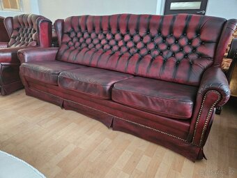 CHESTERFIELD ŠTÝL,VYSOKÁ-KOŽENÁ 3+1+1 - 5
