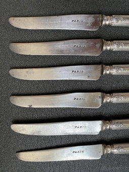 6x starožitný postříbřený nůž 21 cm, Francie - 5