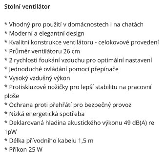 Stolní ventilátor Eta Ringo 060890000 - 5