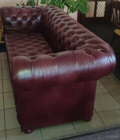 SLEVA - kožená sedačka Chesterfield - 5