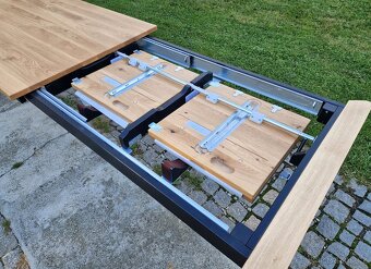 Nový rozkládací stůl dub masiv 90x140+2x45 cm - 5