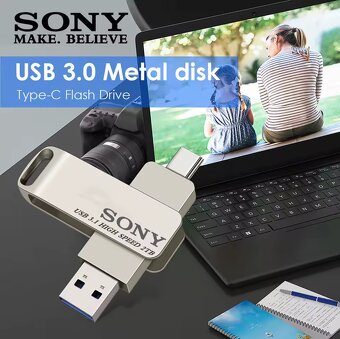 Flash disk 2v1 SONY 2TB, 2048GB USB 3.1 s USB-C otočný, NOVÝ - 5