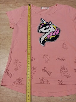 měnící tričko a tílko jednorožec vel. 110/116 - 5