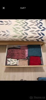 Krásná hnědá dřevěná postel s úložným prostorem – včetně mat - 5