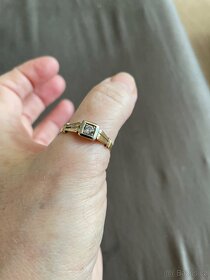 Zlatý pánský prsten se zirkonem velikost 64 - 5