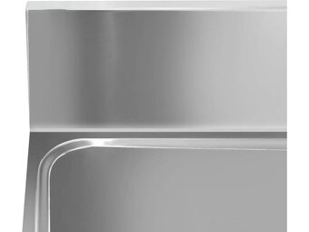 Nerezový dřez s odkapávací plochou a spodní policí - 5