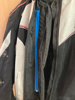 Dámská moto bunda REBELHORN Hiflow IV černo-stříbrno-růžová - 5