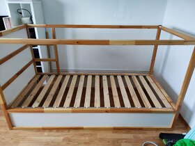 Oboustranná postel IKEA, bílá/borovice, 90x200 cm - 5