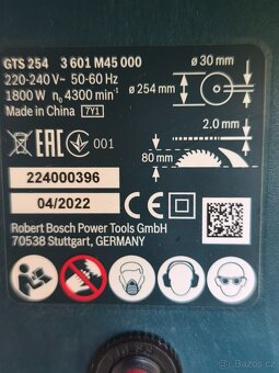 Prodám stolní pilu Bosch GTS 254 professional - 5