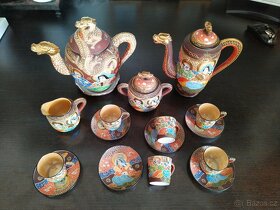 Starožitný japonský čajový dračí servis - 5