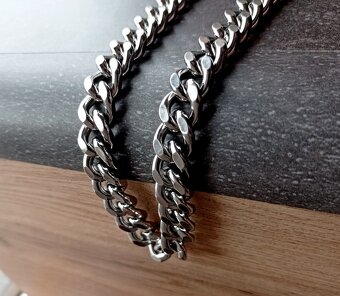 NOVÝ silný pánský náhrdelník Pancer Silver steel š. 12 mm - 5