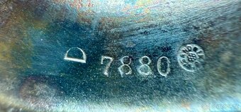 Starožitné postříbřené omáčníky – pár - 5