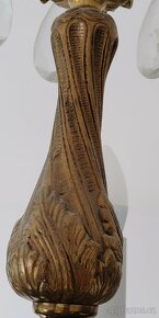 Mosazný lustr s křištálovými ověsy - 5