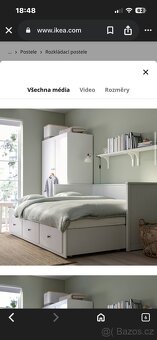 Rozkládací postel IKEA s úložným prostorem na peřiny - 5