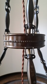 Starožitný secesní mosazný lustr, secese - 5