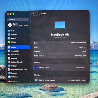 Prodám MacBook Air 15” M4 16GB/256GB, 3 cykly dobití, záruka - 5