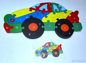 PUZZLE AUTO EDUKATIVNÍ SKLÁDAČKA OBOUSTRANNÉ ČÍSLA I ABECEDA - 5